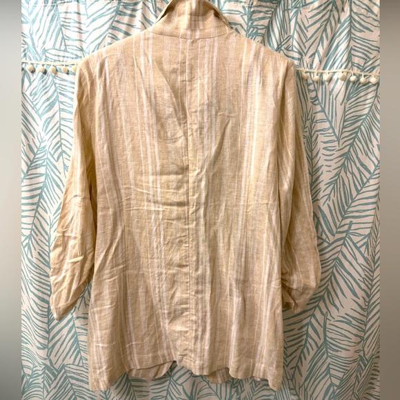 NWT Striped, Slouchy Linen Blazer - Picture 2 of 7